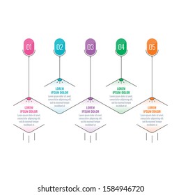 five steps chandelier infographic template. bulb, lamp information template. vector business infographic