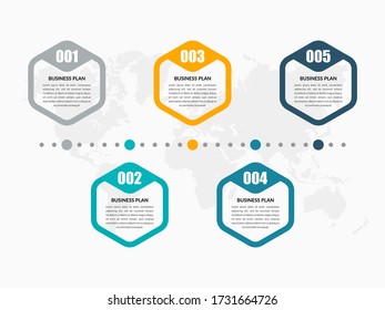 Five Steps Colorfull Business Infographic Element Premium Vector