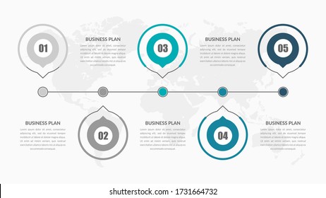 Five Steps Colorfull Business Infographic Element Premium Vector
