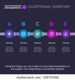 Five Steps Diagram Template