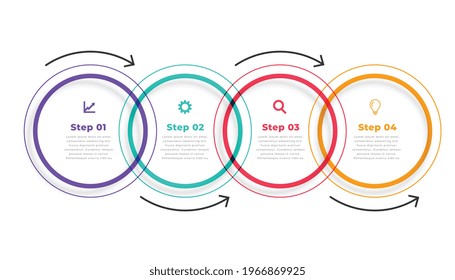 five steps directional circular infographic template