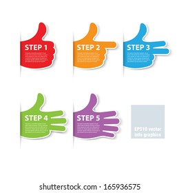 five steps fingers progress vector