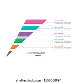 five steps, growth themed infographic design. triangle info template. business, internet, web infographic template