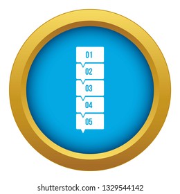 Five steps infographic icon blue vector isolated on white background for any design