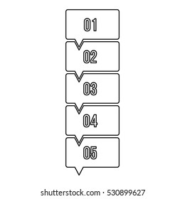 Five steps infographic icon. Outline illustration of five steps infographic vector icon for web design