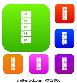 Five steps infographic set icon in different colors isolated vector illustration. Premium collection