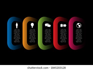 Five steps infographic template with place for your text