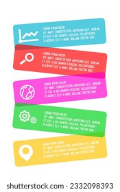 Five steps infographic with transparent icons