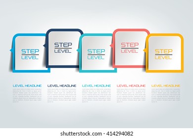 Five steps infographics report, template, chart, scheme. Vector.