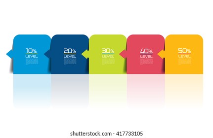 Five steps infographics report, template, chart, scheme. Vector.
