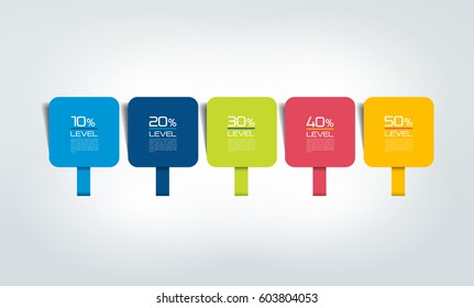 Five steps infographics report, template, chart, scheme. Vector.