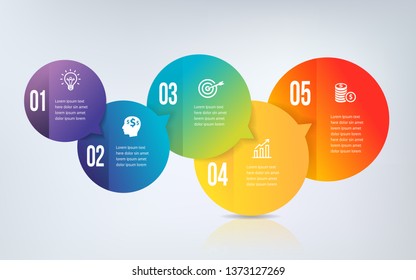 Five steps infographics, timeline - can illustrate a strategy, workflow, team work, way to success