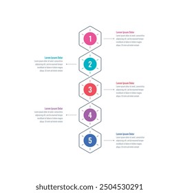 five steps information template. circular infographic template. infographic template for technology, industry, education, business and science world. annual report, book, magazine information template