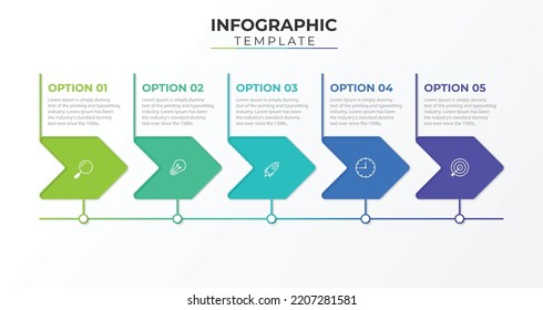 Five steps modern business infographic template design