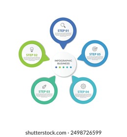 Five steps modern business infographic template design