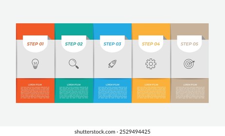 Five steps modern business infographic template design