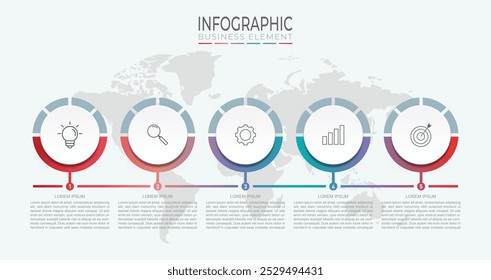 Five steps modern business infographic template design