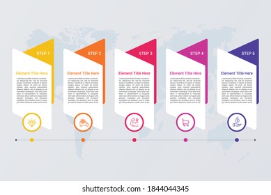 Five Steps Modern Business Vector best infographic vectors design elements to help you with the presentation of your infographic, very easy to customize.