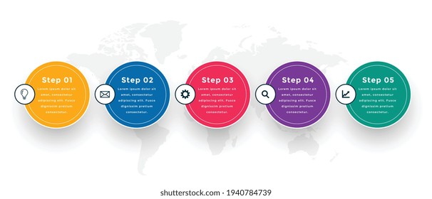 five steps modern circular infographic template