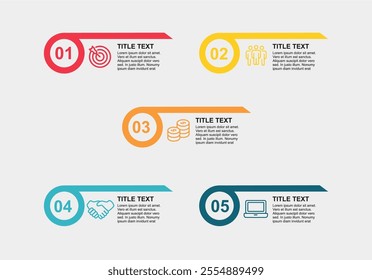 Five Steps Modern Colour Business Infographic Template