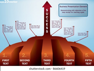 five steps presentation of reaching success with side notes