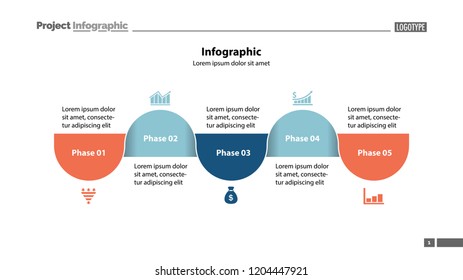 Five Steps Process Chart Slide Template Stock Vector (Royalty Free ...