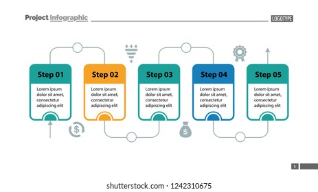 Five Steps Process Chart Slide Template Stock Vector (Royalty Free ...