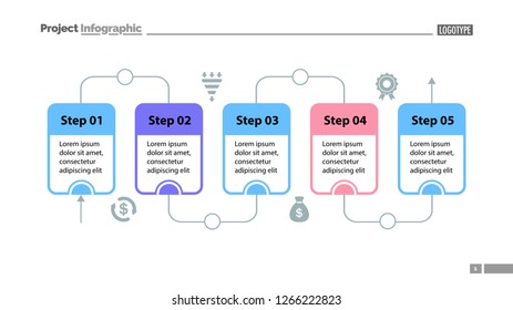 Five Steps Process Chart Slide Template Stock Vector (Royalty Free ...