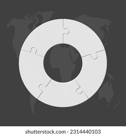 Five steps puzzle diagram infographic. Business, idea, flow concept. Template silhouette for 5 options, parts, processes. Jigsaw timeline info graphic. Can be used for process, presentation