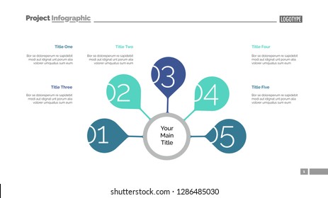 Five steps strategy slide template. Business data. Graph, diagram. Creative concept for infographic, templates, presentation, report. Can be used for topics like management, training, report