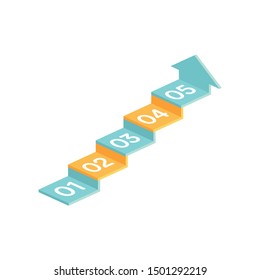 Five steps to success. Vector illustration on a white background.