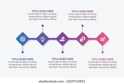 Five Steps Timeline Business Infographic Design Template	