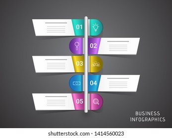 Five steps, Timeline Infographic layout with web icon set, using for Business Infographic presentation or chart.