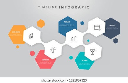 Five Steps Timeline Infographic Template Design for Business Concept.