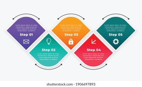 five steps timeline infographic template design