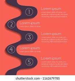 Five Steps Timeline Template. Vector illustration