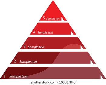 Five steps triangle diagram, vector illustration