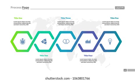 Five steps workflow process chart template. Business data visualization. Strategy, administration, plan, logistics, finance or consulting creative concept for infographic, report, project layout.