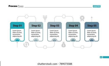 Five Steps Workflow Slide Template Stock Vector (Royalty Free ...