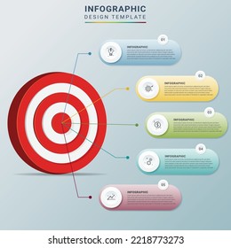 Five steps to your goal, infographic template vector for business