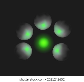 Five stones with green light design