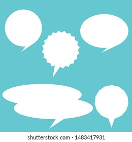 five style speech bubble on  pastel blue color  background
