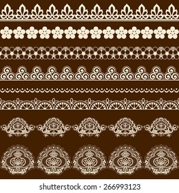 Five stylized lace seamless patterns. Can be used as a brush.