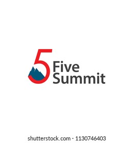 Five Summit Vector Template Design Illustration