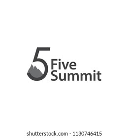 Five Summit Vector Template Design Illustration