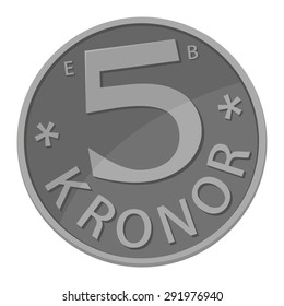 Five Swedish Crowns coin