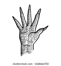 Five Symbol Hand Gesture retro style