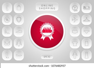 Five symbols Thumb Up Gesture - label with ribbons. Thumb up icon - the highest score, the best choice, the highest rating