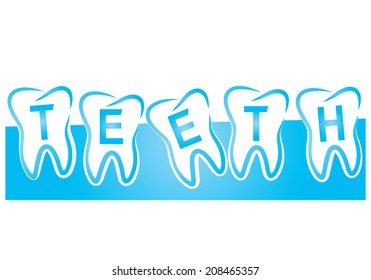Five teeth and the inscription teeth