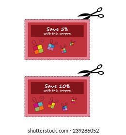 Five and ten percent discount card vector 